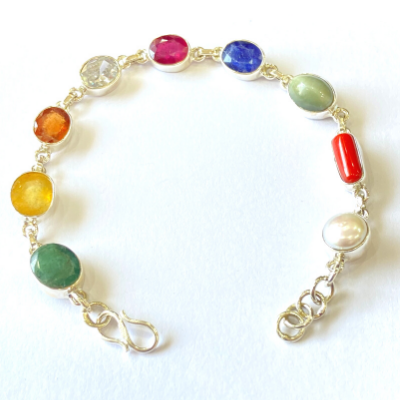 Han China Sterling Silver .925 Multi Colored Gemstone Bracelet – Hers and  His Treasures
